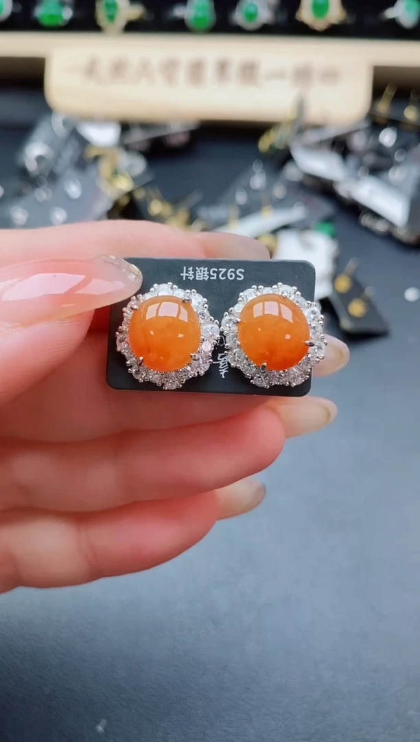银S925镶嵌戒指翡翠1