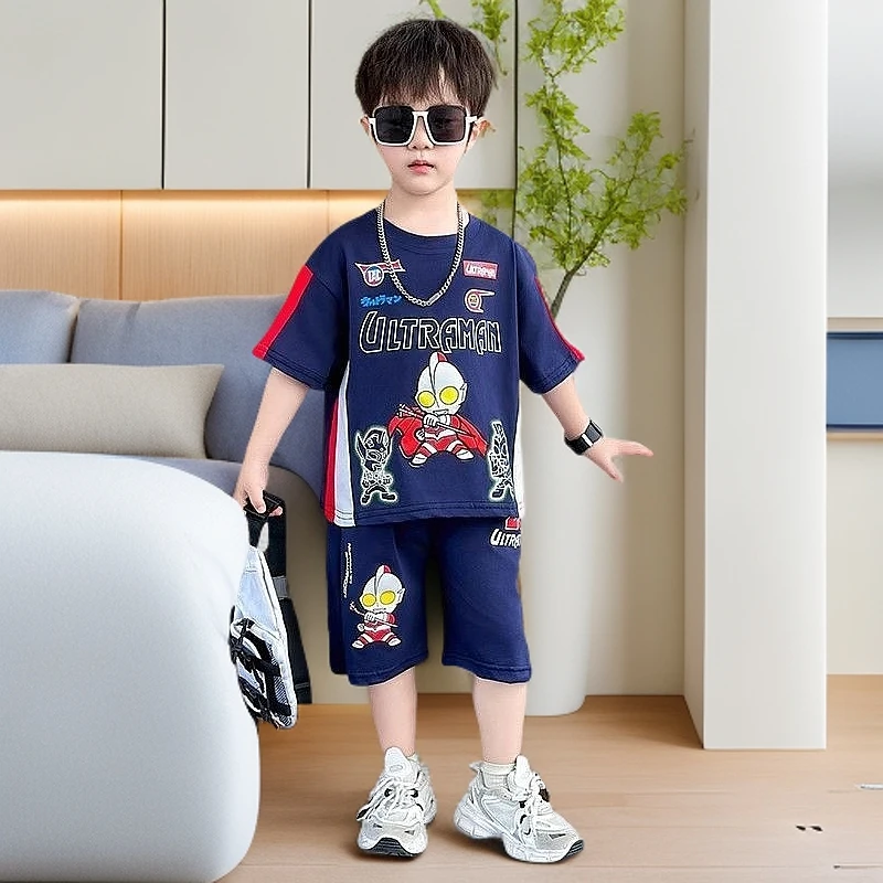 儿童运动套装男款8岁男童夏装套装帅气男童春夏套装潮男童t恤套装
