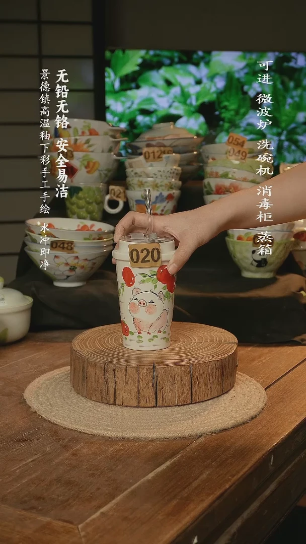 瓷景德镇高温瓷釉下彩手绘陶瓷