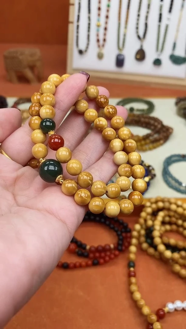 手串库克未镶嵌双圈库克菩提黄金甲和田手串