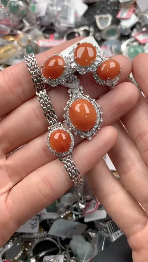 银S925镶嵌戒指翡翠11   6