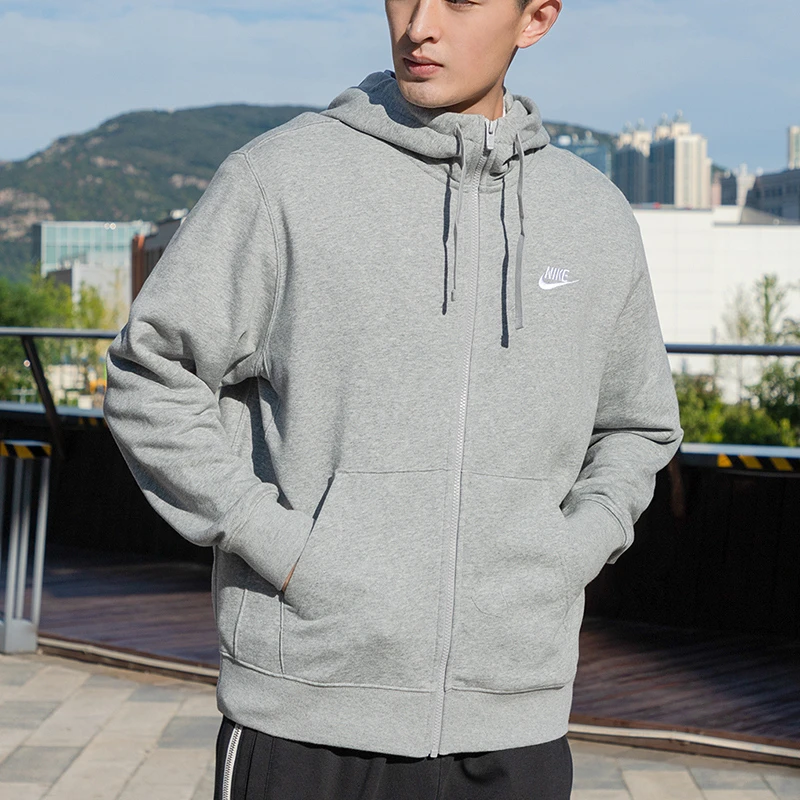 NIKE耐克男装上衣夹克新款灰色运动服休闲时尚针织连帽外套BV2649