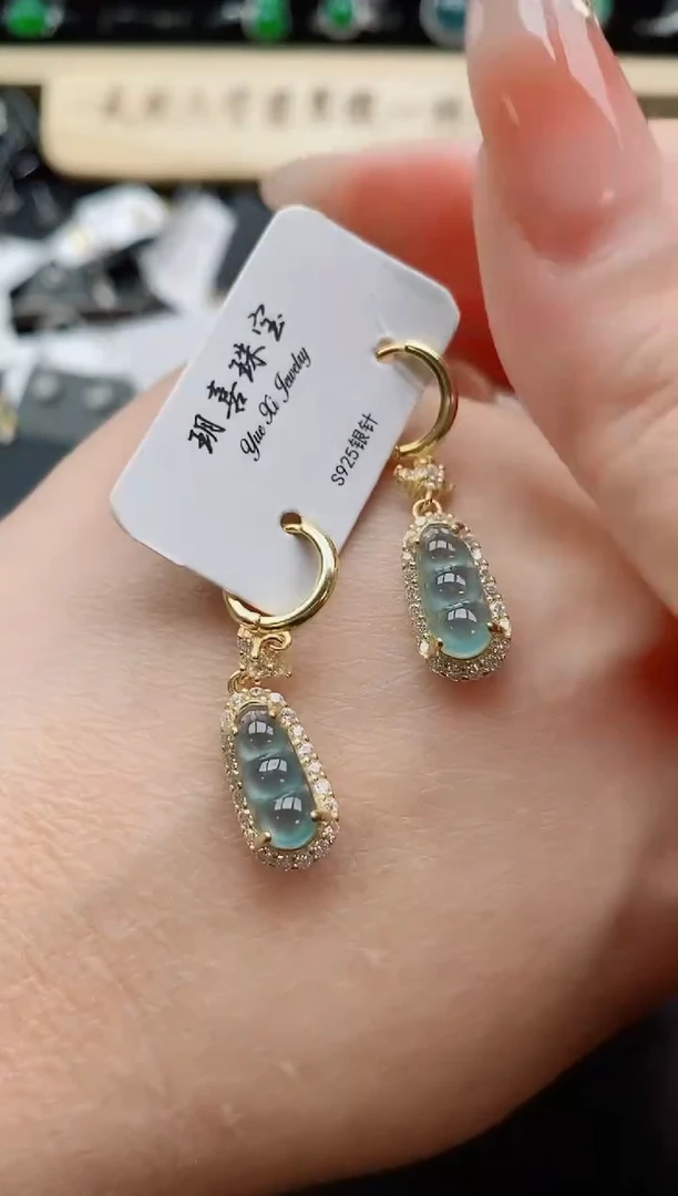 银S925镶嵌戒指翡翠5