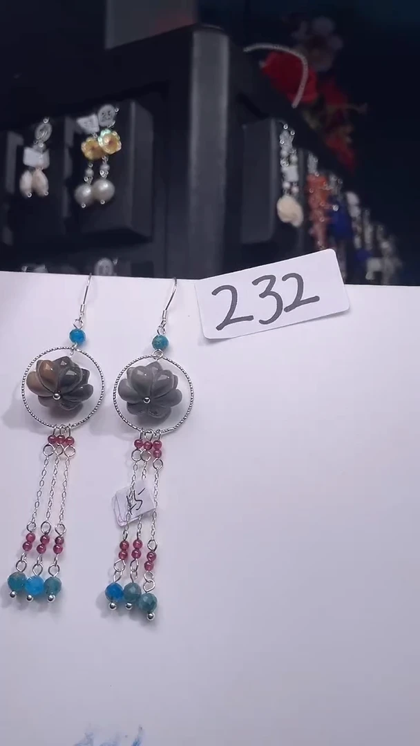 银S925镶嵌耳饰紫晶喜欢拍