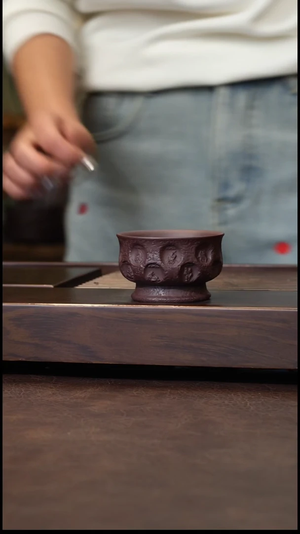 茶壶紫砂老紫泥十八罗汉杯