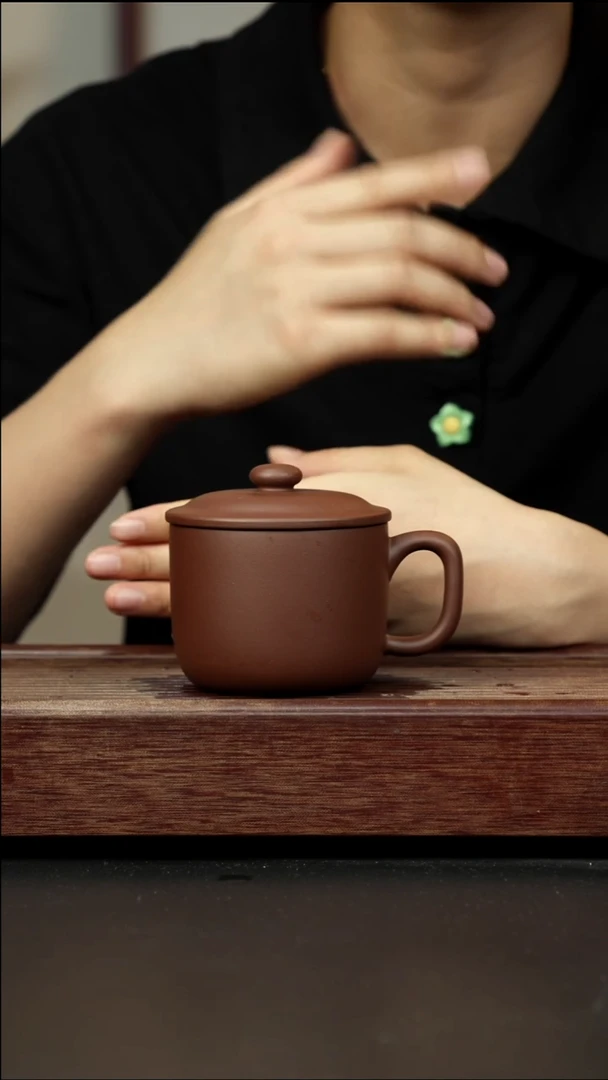 紫砂茶杯手工盖杯