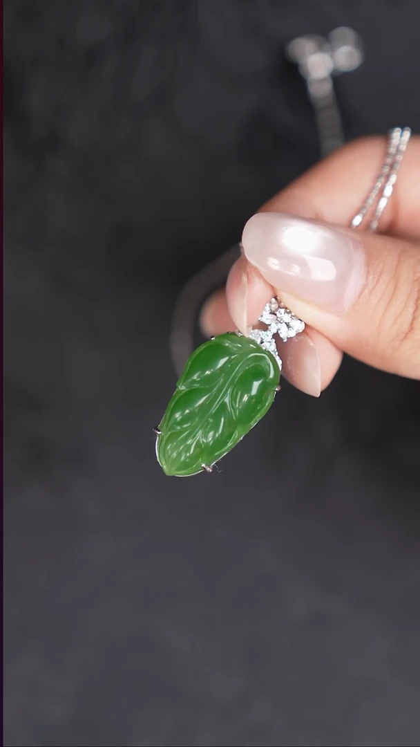 吊坠(赠链)银S925镶嵌和田玉（碧玉）多样性发其1