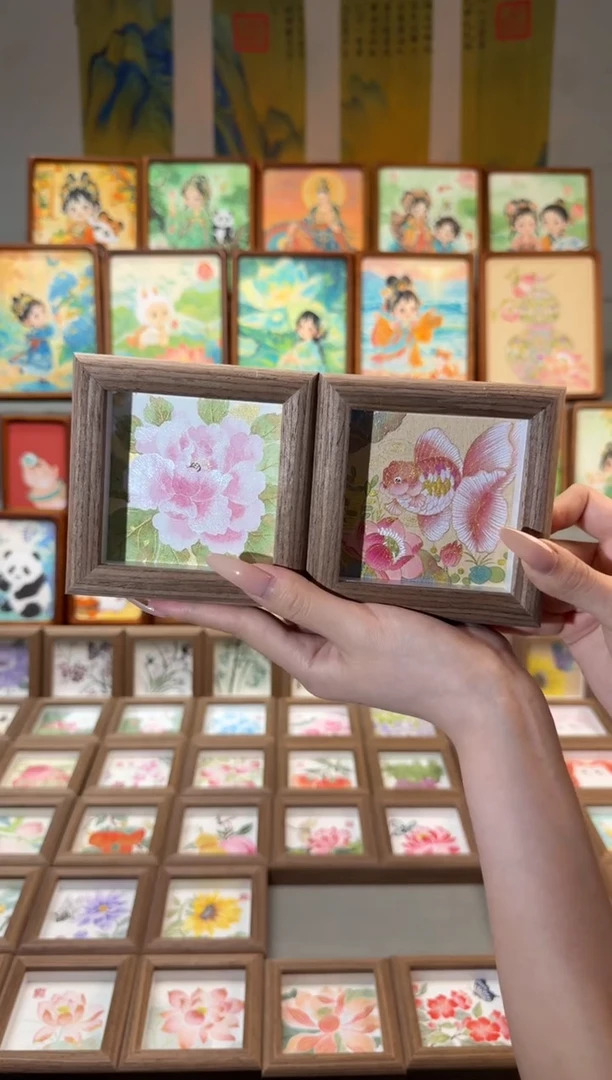 国画富丽牡丹 荷花金鱼 一组11