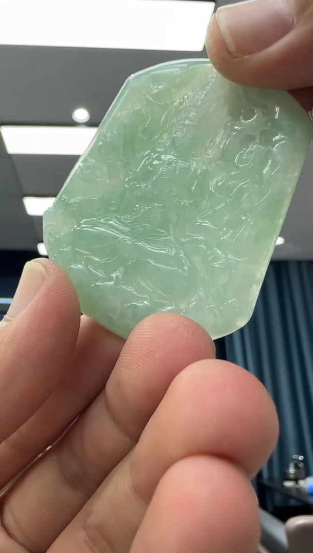 颈饰未镶嵌翡翠天然翡翠A货孤品一件