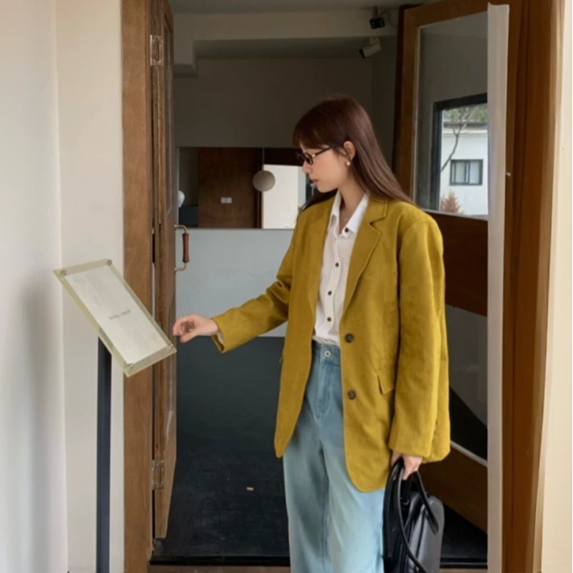 复古老钱风长袖西装外套女春季韩版气质新款西服独特超好看大衣潮