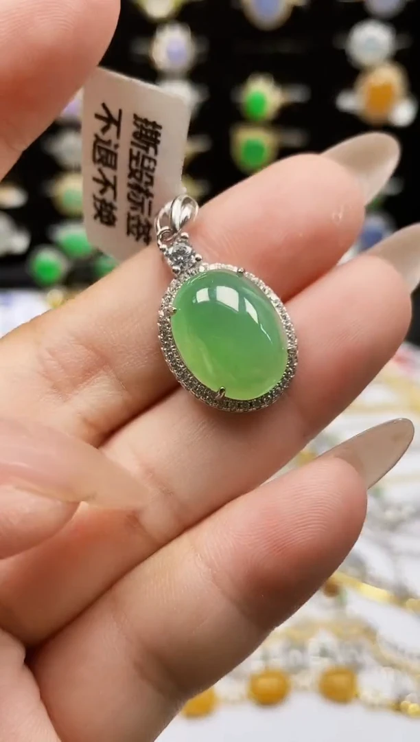 银S925镶嵌戒指翡翠0285