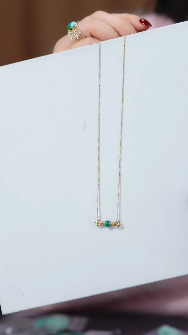 【闪购商品】绿松石项链18K金镶嵌1