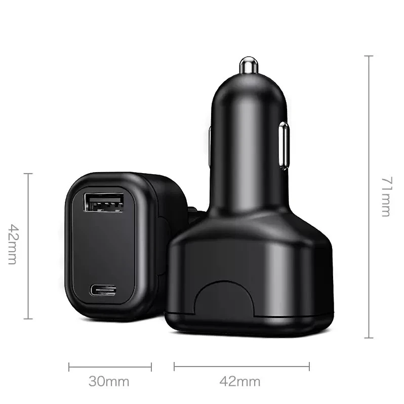 车充车载GPS充电器USB+Type-C双口充电定位两用汽车定位实时轨迹