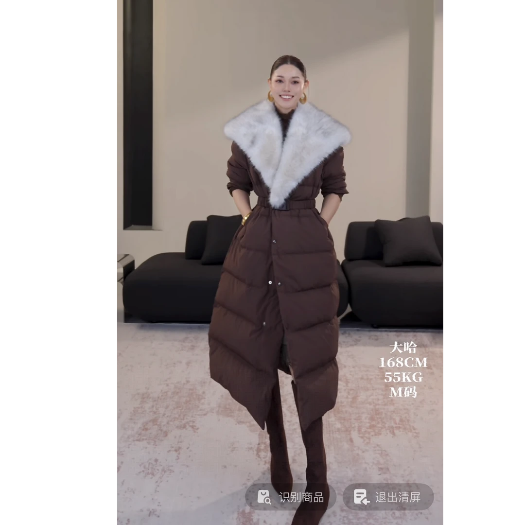 DENGDAHA「凛冬将至」职场轻熟风 大翻毛领保暖羽绒服HBZWW918496
