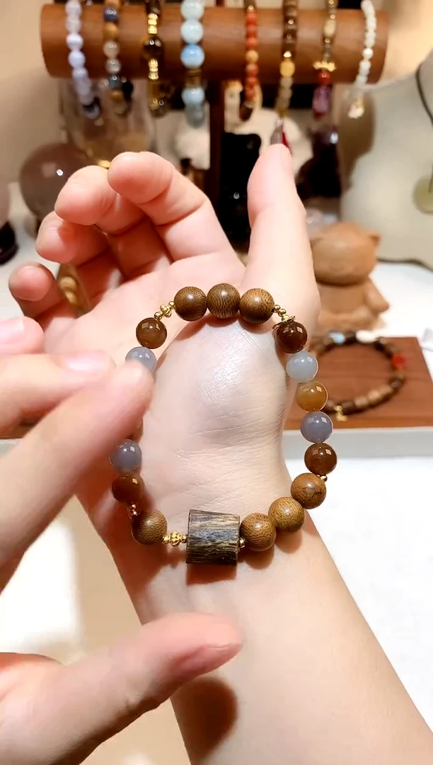 未镶嵌手链和田玉楼兰沉香diy手串 多样性发一