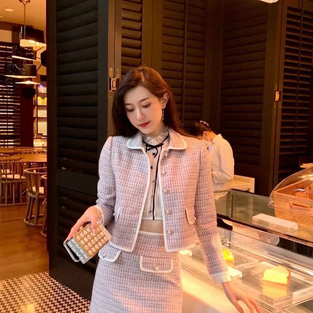 99新 MIU MIU/缪缪 Miumiu缪缪 粉色格子外套 34码