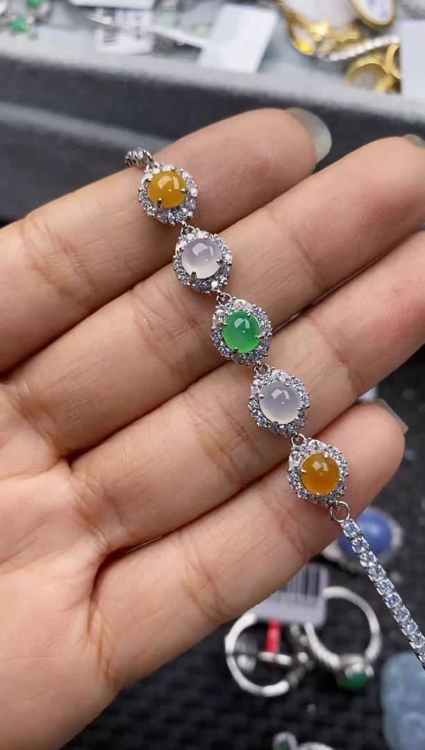 银S925镶嵌戒指翡翠777---10