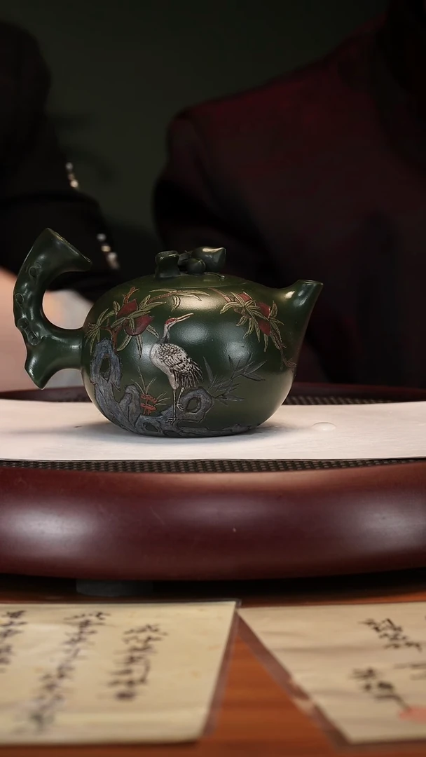 【闪购商品】紫砂茶壶2-23ZCP圣桃可心绿泥450cc