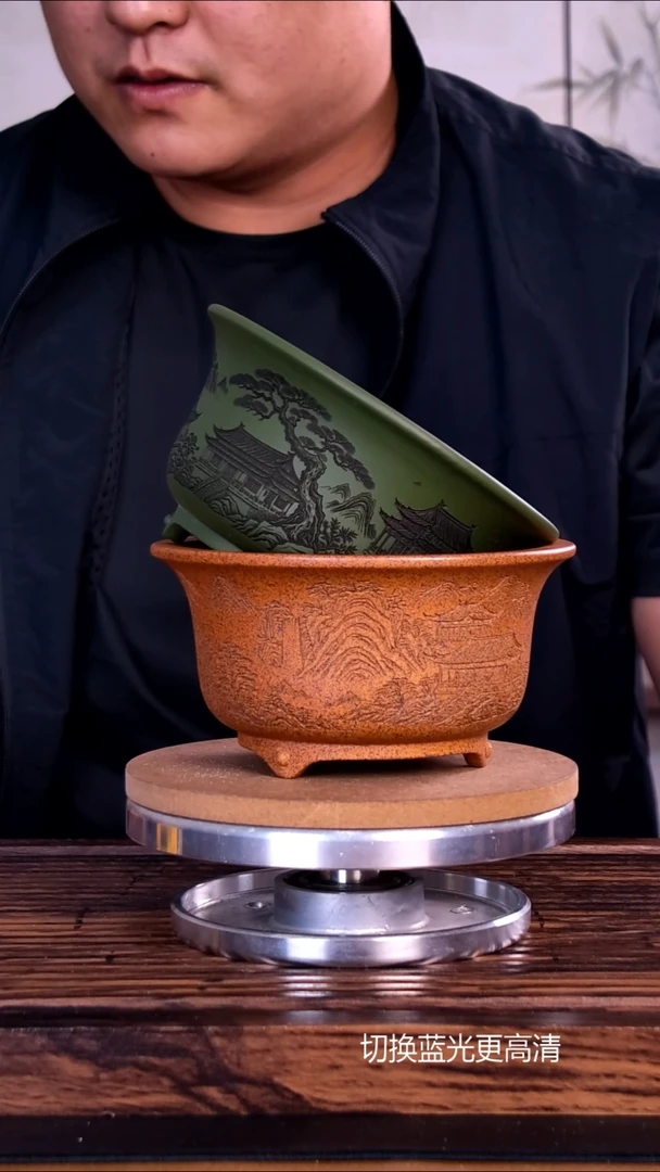 紫砂花盆紫砂花盆内口12-6    2只