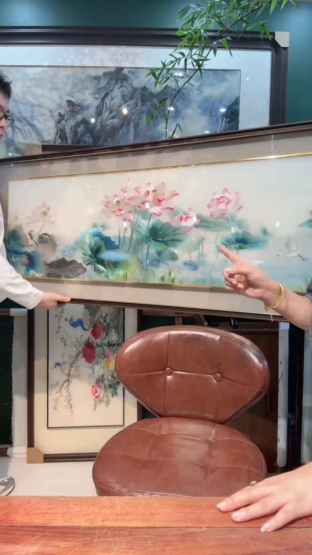横款非遗苏绣手工刺绣装饰画横版