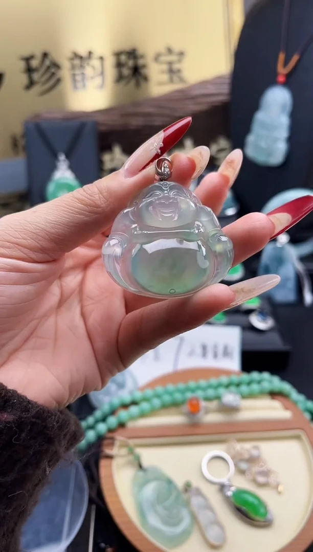 【闪购商品】翡翠颈饰18K金镶嵌佛公