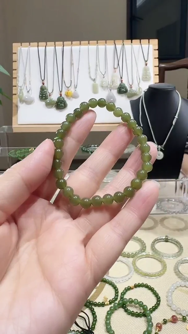 未镶嵌手串和田玉青黄口手串6mm