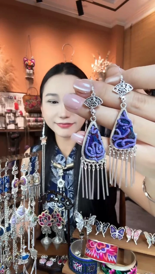 刺绣纯手工民族风耳环