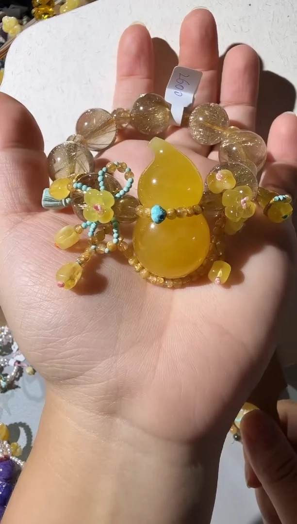 手链蜜蜡未镶嵌蜜蜡葫芦发晶手链