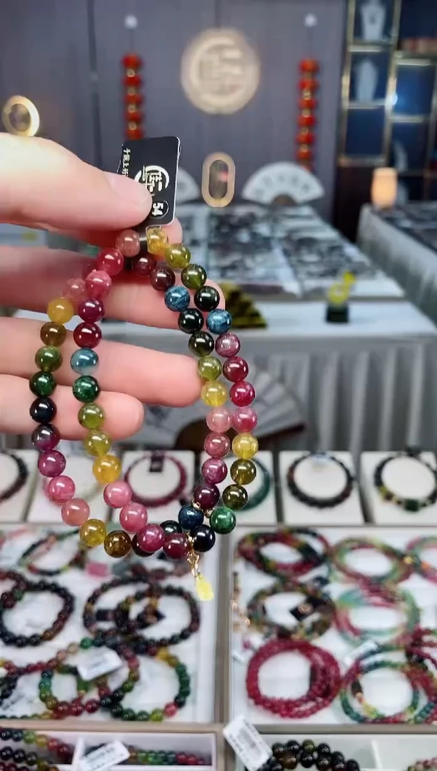 未镶嵌老矿碧玺单圈手串6mm+碧玺xion多样性发货一条