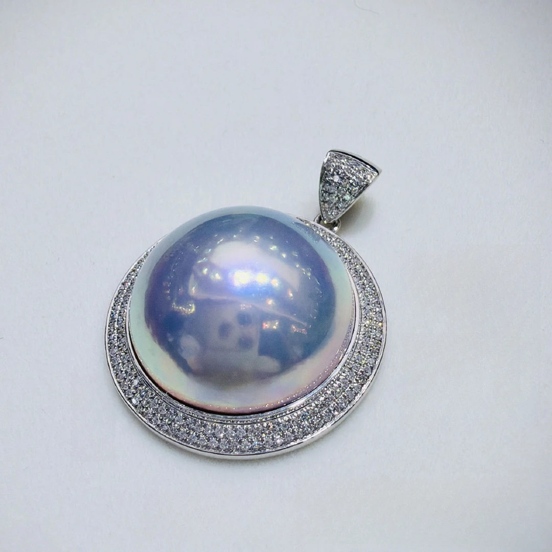 新款绿泡泡祖师马奄美大岛马贝珍珠吊坠 21-22mm 2665H00DY
