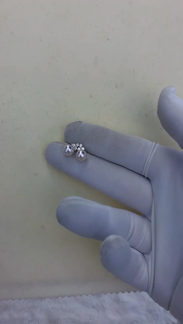 银S925镶嵌饰品海水珍珠设计款耳饰