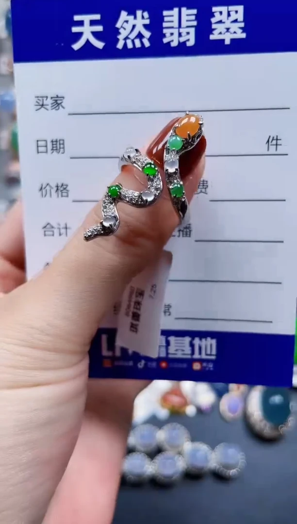 银S925镶嵌戒指翡翠114