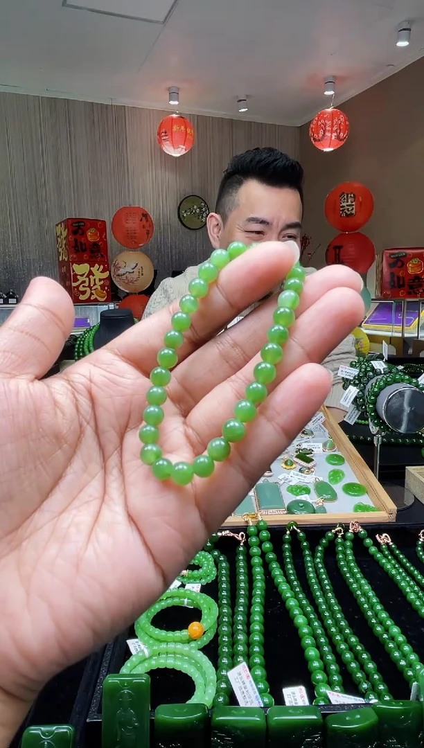 【闪购商品】和田玉（碧玉）手串未镶嵌±6mm 猫眼单圈