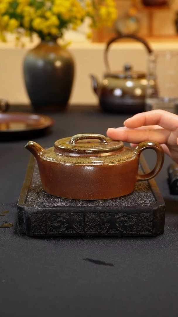 茶壶紫砂纯自然柴烧