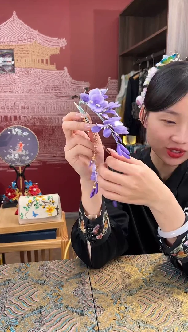 【闪购商品】刺绣 非遗绒花（发饰）