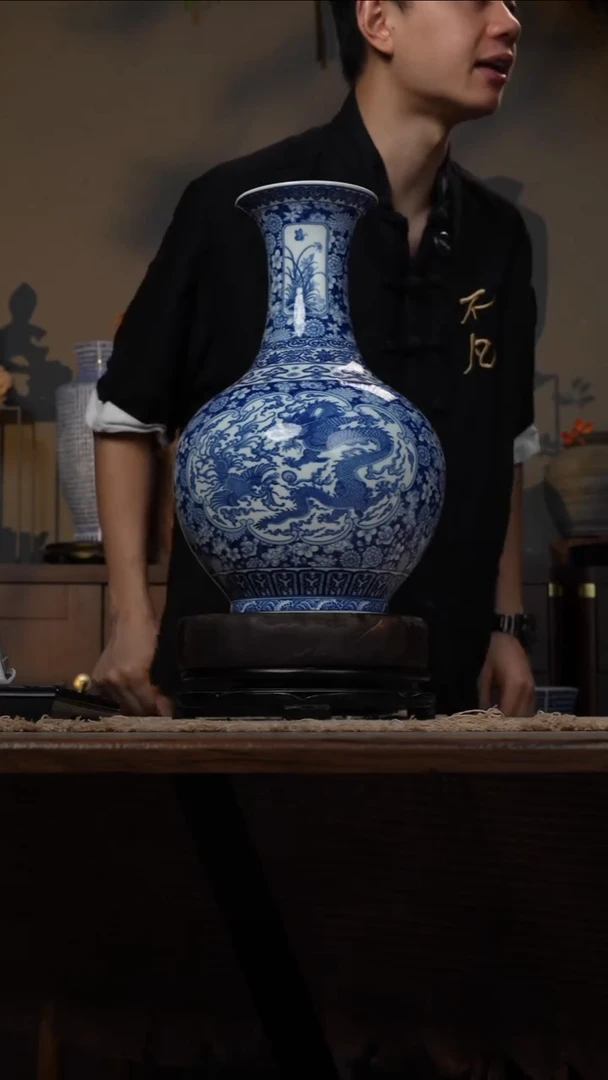 摆件WN问泥景德镇陶瓷花瓶摆件