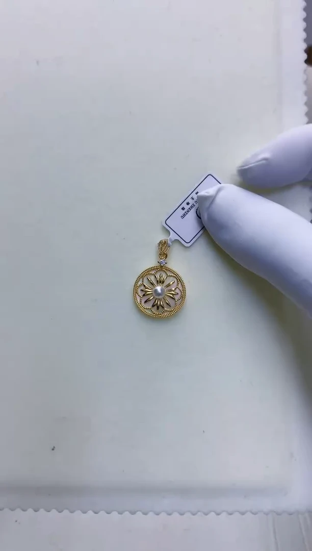 【闪购商品】海水珍珠商品银S925镶嵌无事牌吊坠