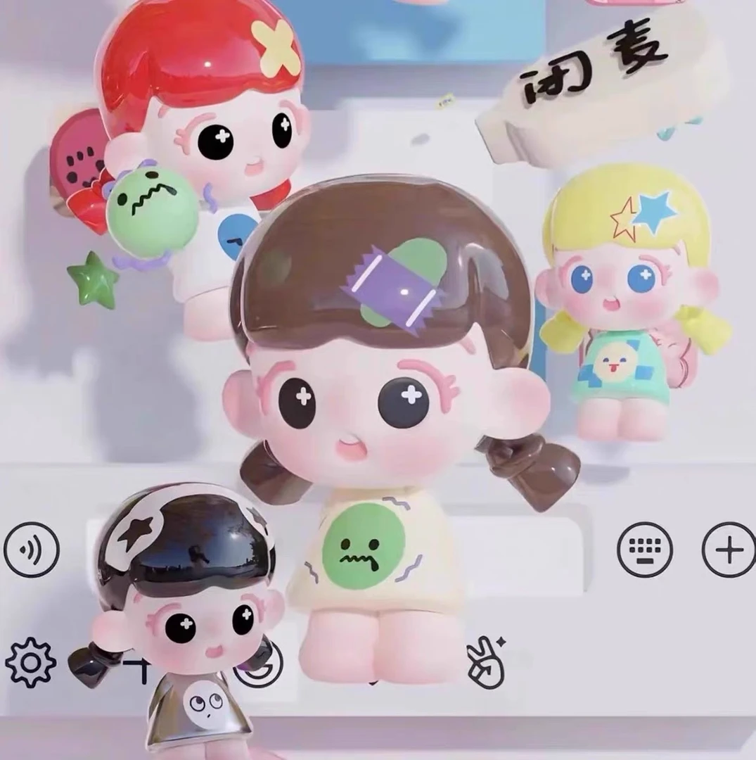 【明选可打孔】倒倒初代萌粒-心情工坊系列可爱女孩手办桌面摆件