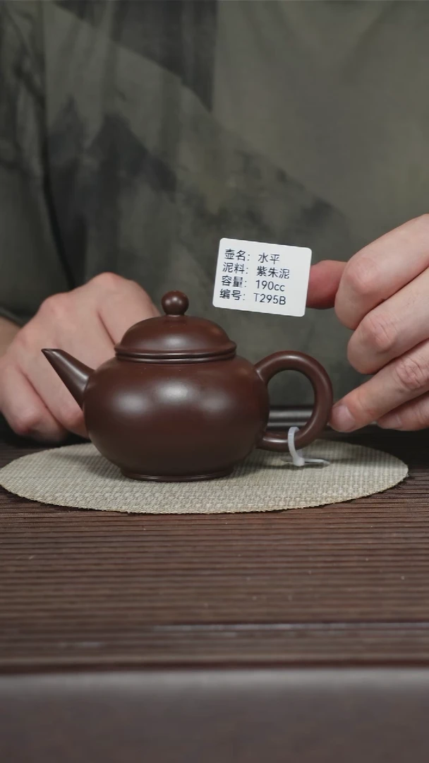 茶壶紫砂T295B 紫朱泥 水平 190cc