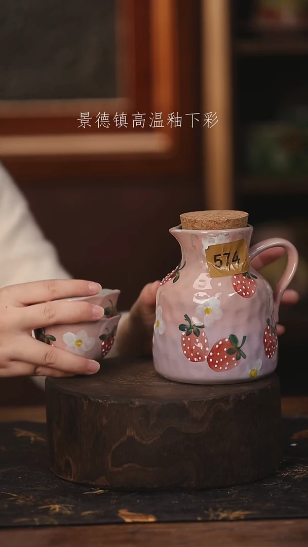陶瓷景德镇高温釉下手绘陶瓷@L574@