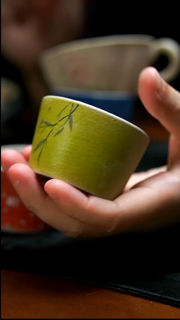 茶壶紫砂绿竹杯杯