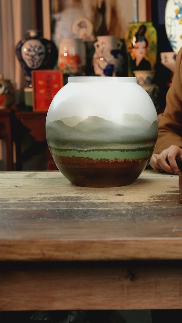 【闪购商品】瓷片景德镇纯手工釉下彩精品花瓶