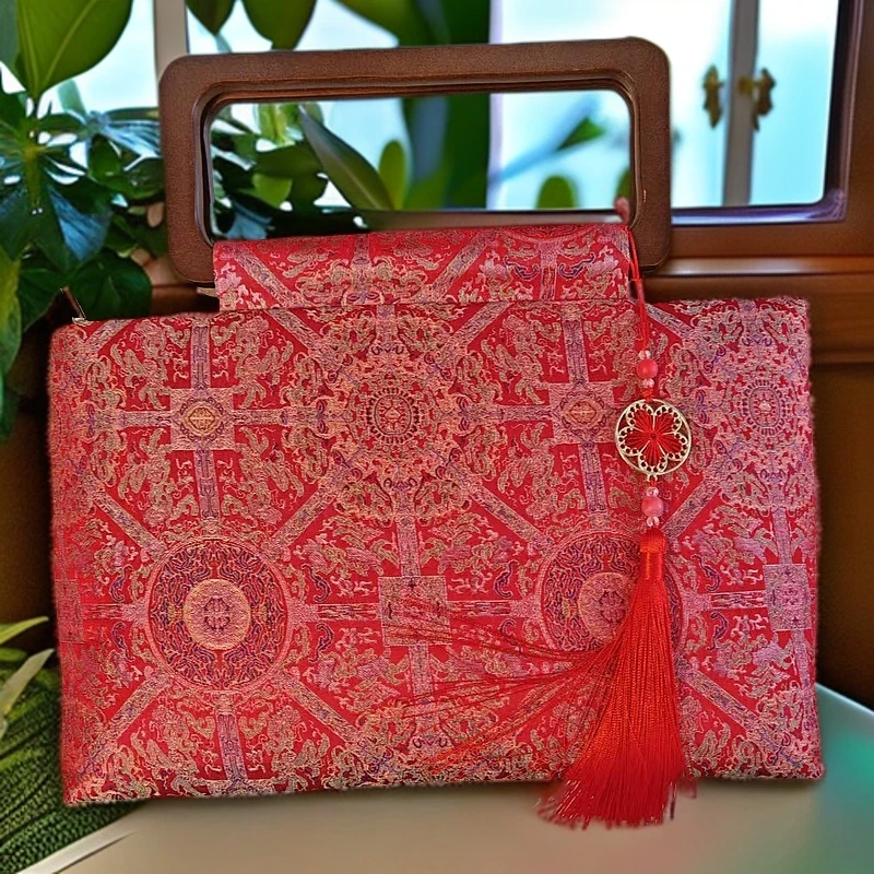 非遗宋锦八达晕100桑蚕丝高端东方美学中国风新中式木提手包