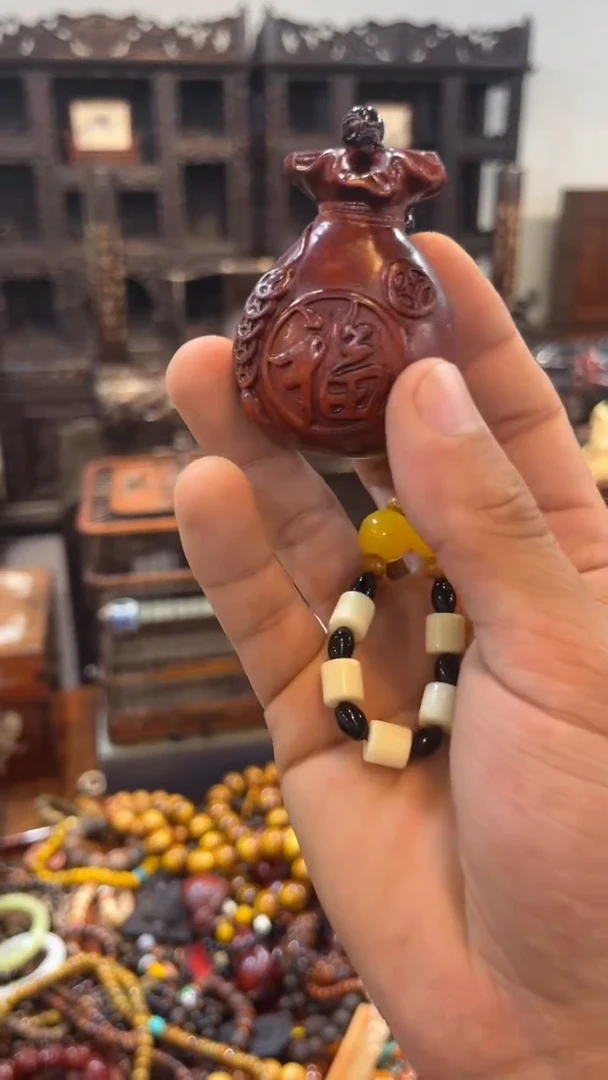 檀香紫檀（小叶紫檀）福袋手把件啊啊啊啊啊