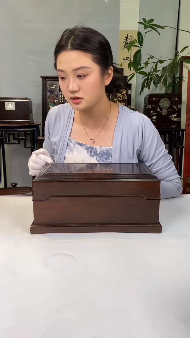 红酸枝木类端景台机关盒