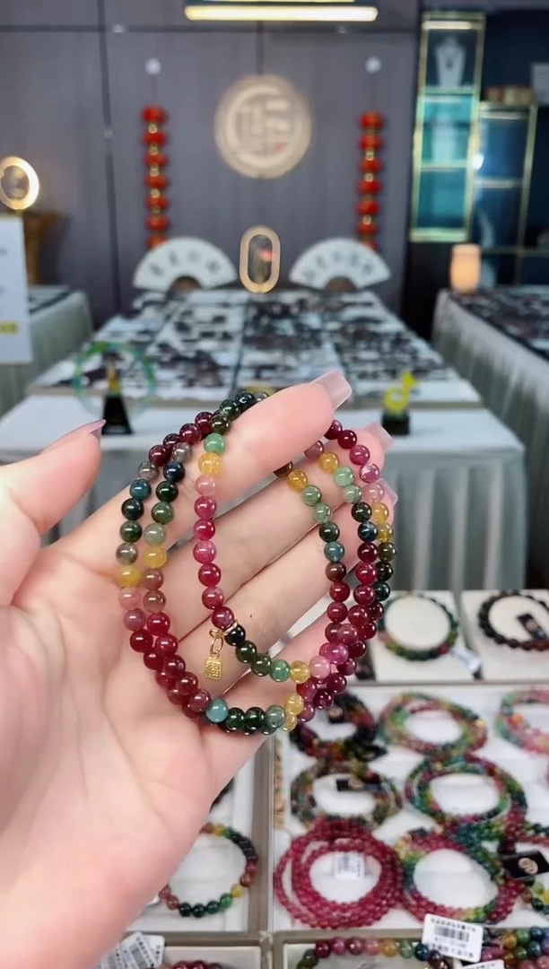 未镶嵌老矿碧玺三圈手串5mm+碧玺hon多样性发货一条