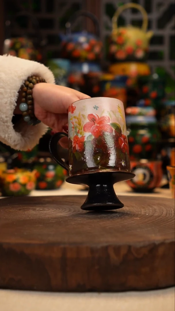 紫砂油画手绘釉下彩