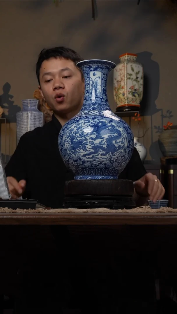 摆件WN问泥景德镇陶瓷花瓶摆件