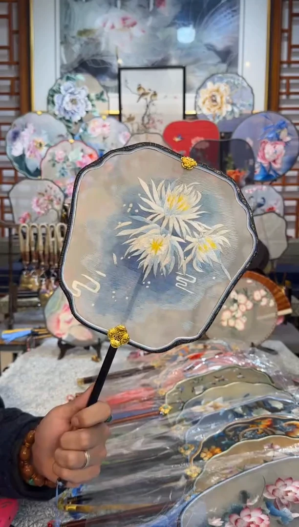 扇子纯手工苏绣团扇