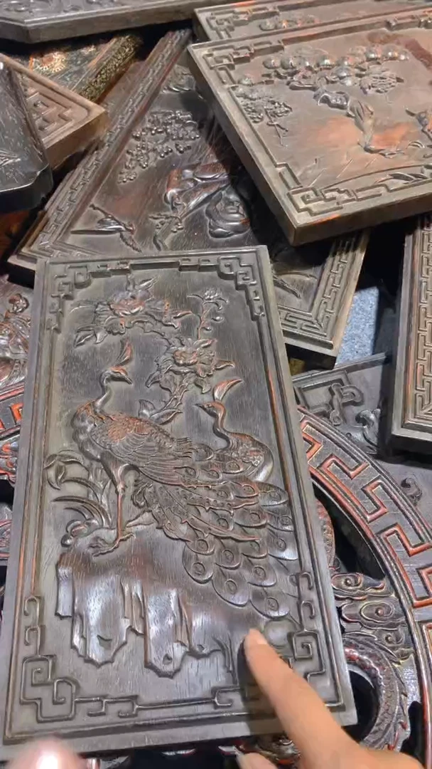 香榧木紫檀拆件雕刻板以直播间实物为准